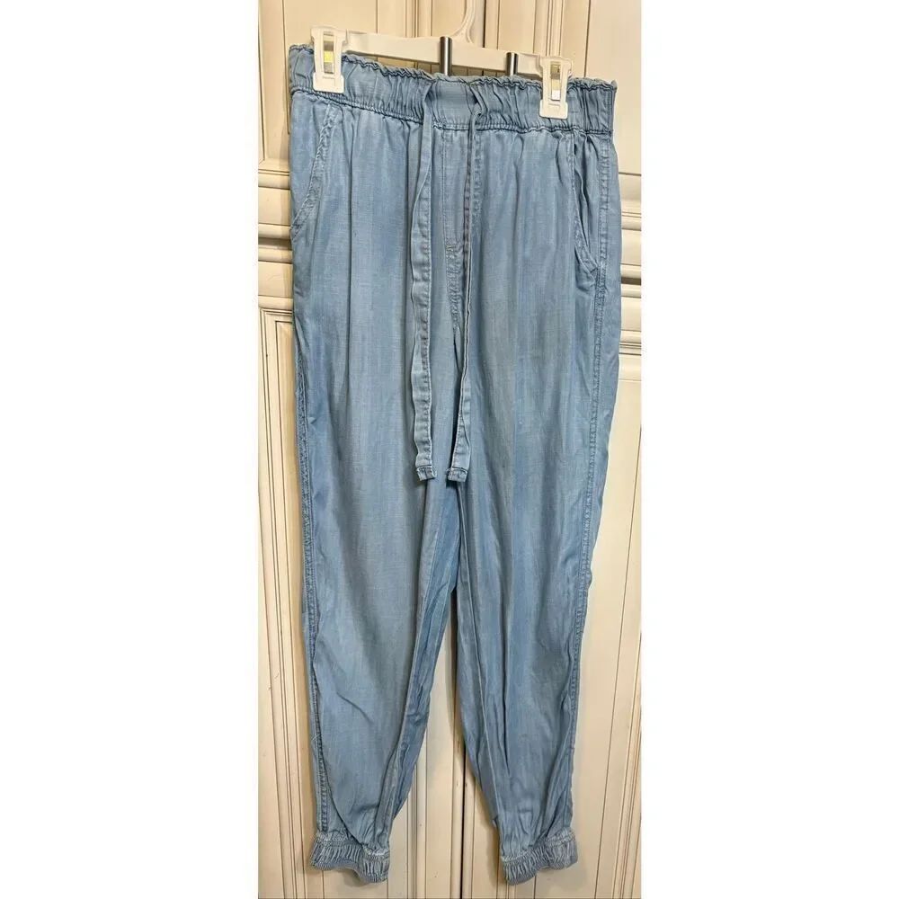 Knox Rose Womens Drawstring Elastic Waist Mid-Rise Jogger Pants Light Blue XS - Picture 5 of 12